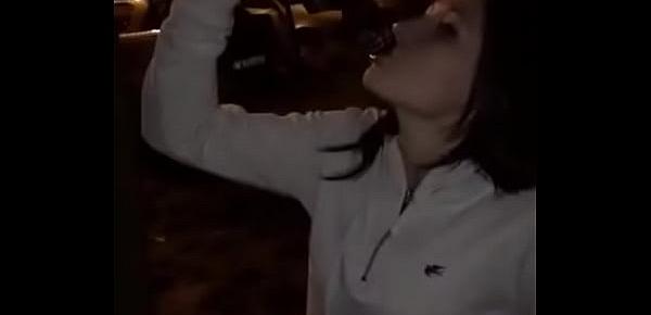  Sexy Girl non stop drinking full bottle Less the a minute